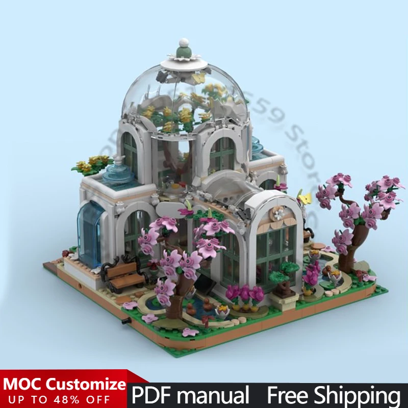 2183 PCS City Engineering Modular Botanical Garden - Modification of 2x Sets 41757 MOC Customize Modular DIY Toy Christmas Gift