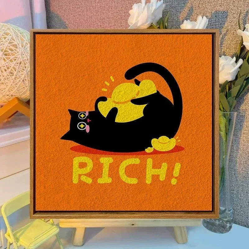 

A6139 Modern Abstract Cat Painting