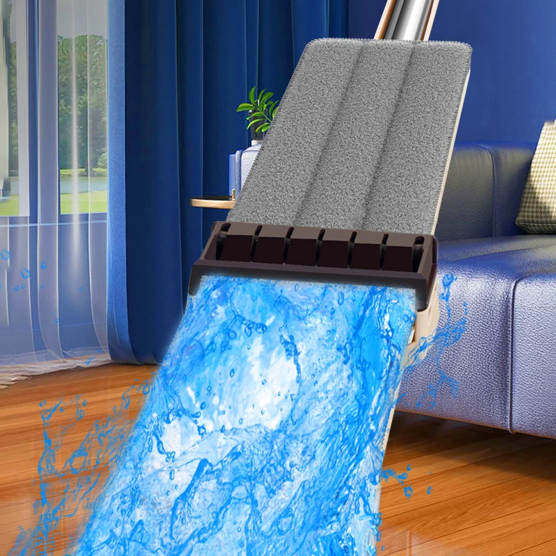 Magic Squeeze Mop Flat Floor Household Cleaning Plus Large Head No Hand Wash Dry Wet Mop Magic Pool Brush Cleaning Garden Hotel