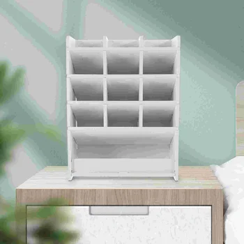 منظم سطح المكتب متعدد الوظائف ، صندوق تخزين خشبي وبلاستيك ، 25 × 25 ، للطلاب ، الأدوات المكتبية