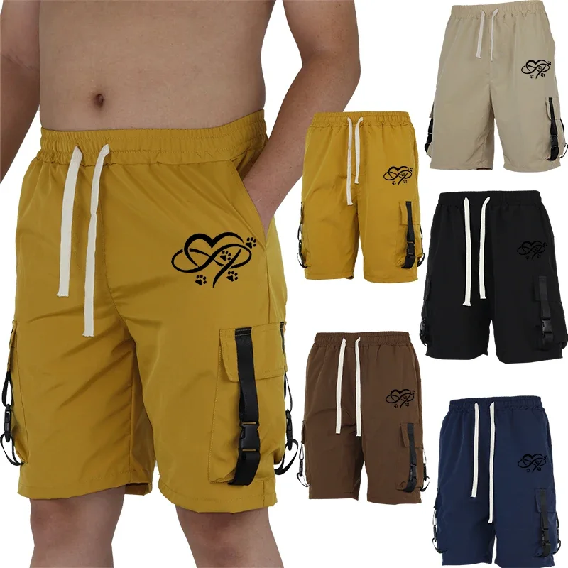 

Men's Modern Fit Printed Cargo Shorts Easy Wear Fabric Multi-Pocket Casual Summer Outdoor Beach Style Fashion Durable Trousers