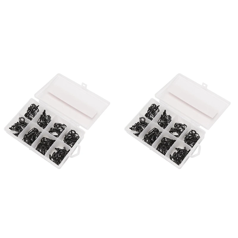 

160 Pcs Fishing Rod Tip Repair Kit Stainless Steel Ring Guide Tips Rod Guide Replacement Tip For Sea Fishing
