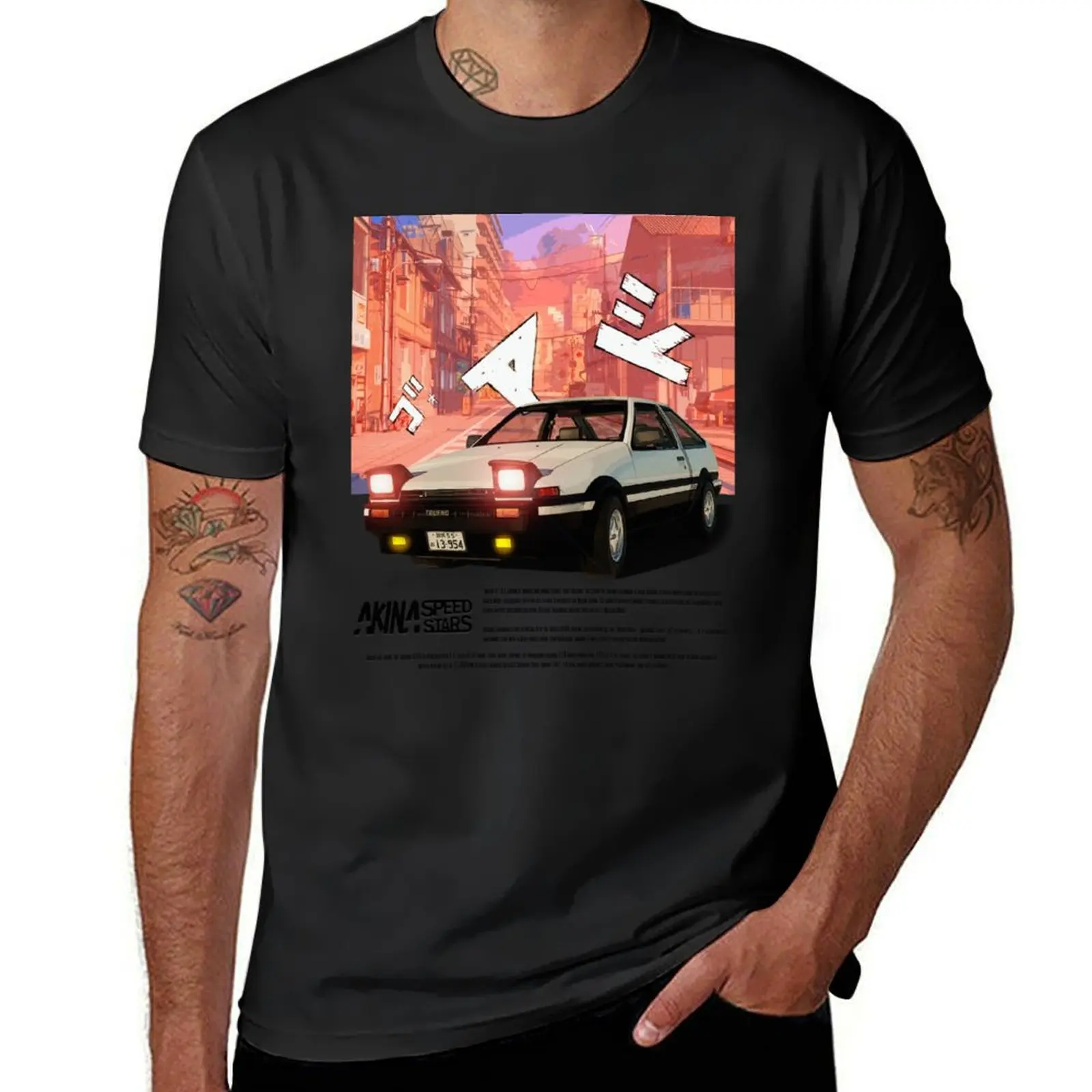 Anime style - Racing Trueno AE86 - Hachi-Roku T-Shirt vintage oversized quick drying Men's t shirts