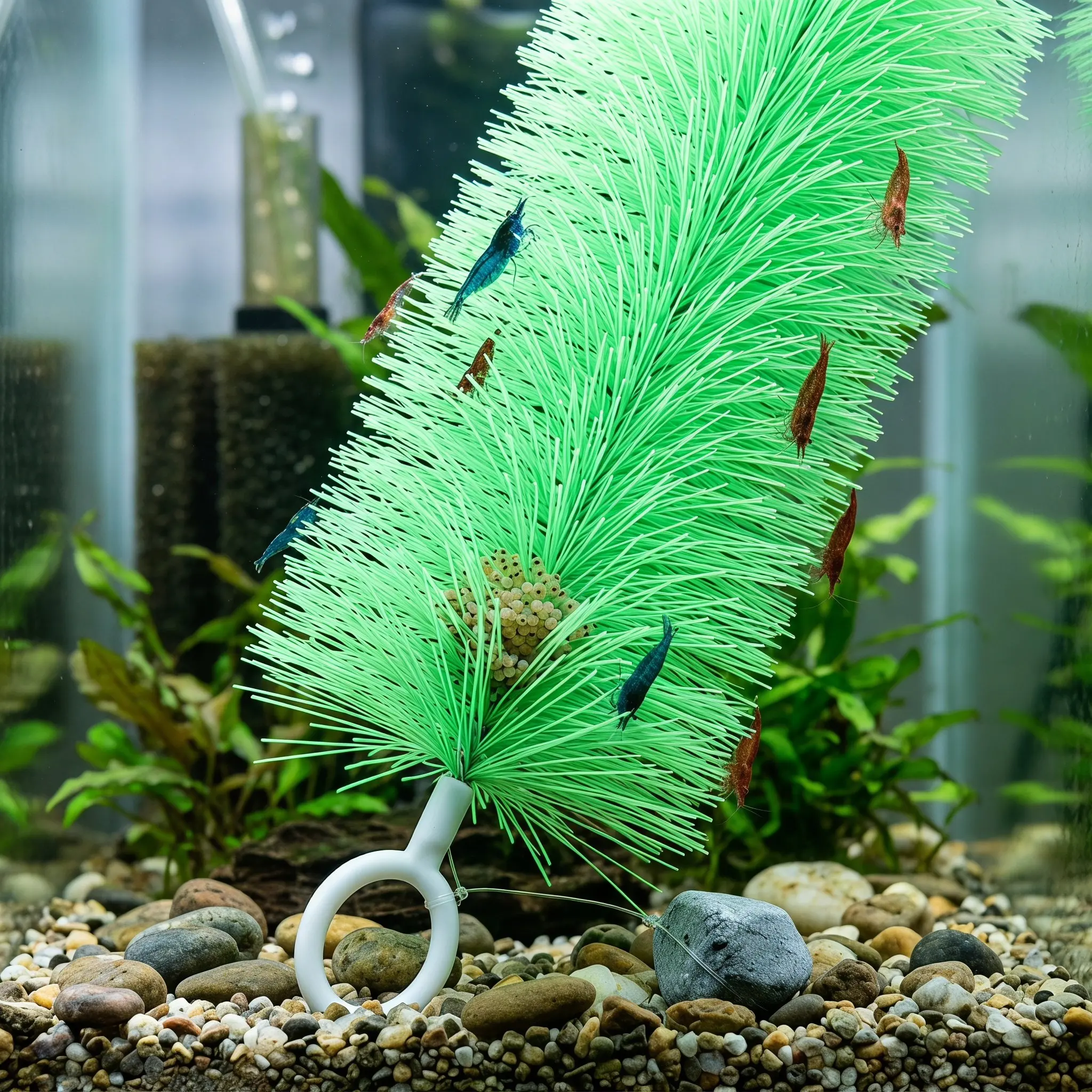 4Pcs Aquarium Spawning Mop Fish and Shrimp Breeding Grass Floating Modular Tree Design Egg Laying Hide Fish Tank Accessories