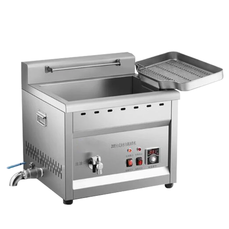 30L Deep Fryer with Basket and Lid Commercial Deep Fryer Countertop Commercial Single Tank Kitchen Fat Fryer