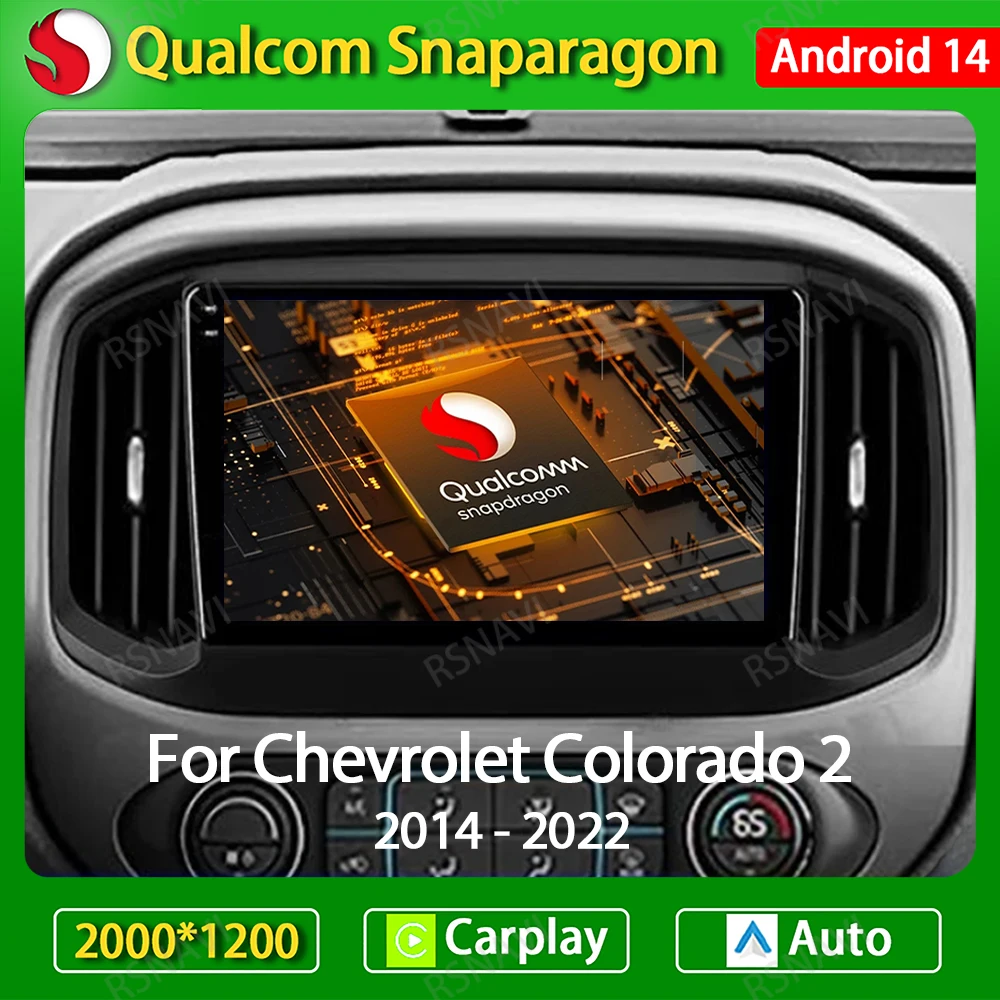 วิทยุติดรถยนต์แอนดรอยด์14นิ้วสำหรับ Chevrolet COLORADO Sierra GMC 2014 - 2018 CarPlay Auto GPS Navi เครื่องเล่นวิดีโอมัลติมีเดียชุดหัวรถ QLED