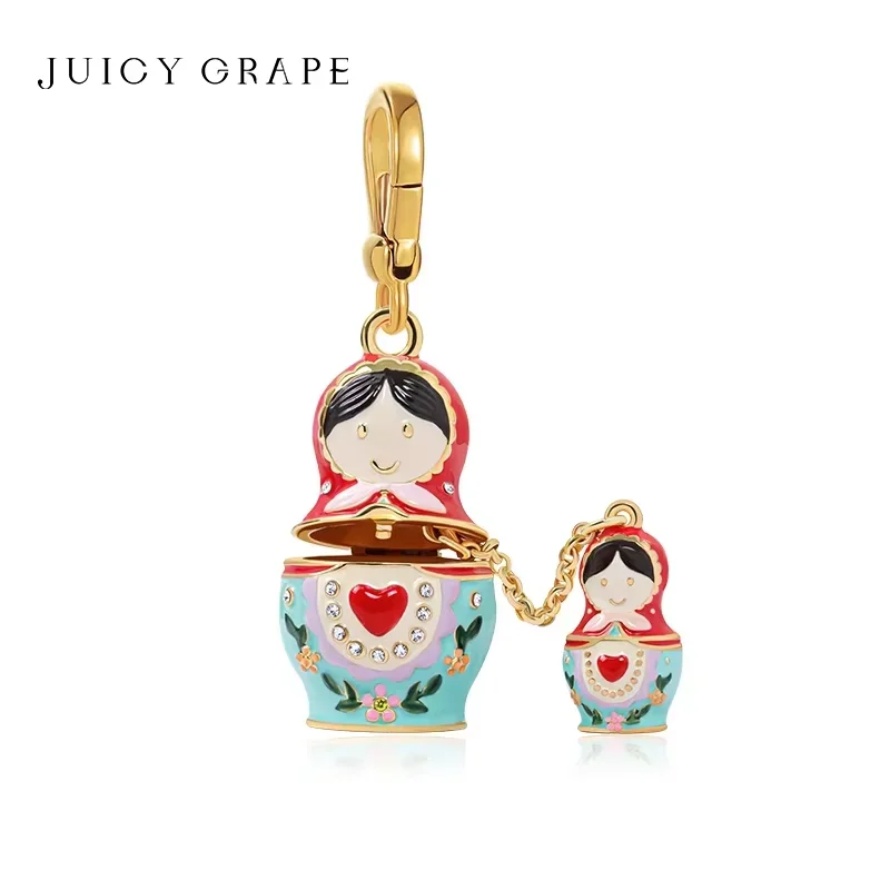 juicygrape-ロシアのマトリョーシカ人形チャームネックレスキーホルダーセーターチェーン-2026-新年クリスマスオーナメントサンタクロースクリスマス子供用