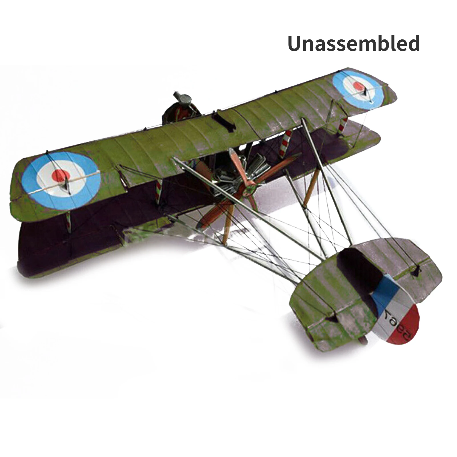 1:33 Scale WWI Airco DH.2 British Single-seat Biplane Aircraft Paper Model Kit Handmade Toy DIY Collection Gift Home Decoration