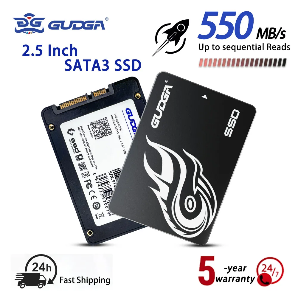 

GUDGA SSD HDD 2.5 Inch SATA Hard Disk SSD 128GB 256GB HDD SATA3 Disk solid state drive Internal Hard Drive for Laptop PC Desktop