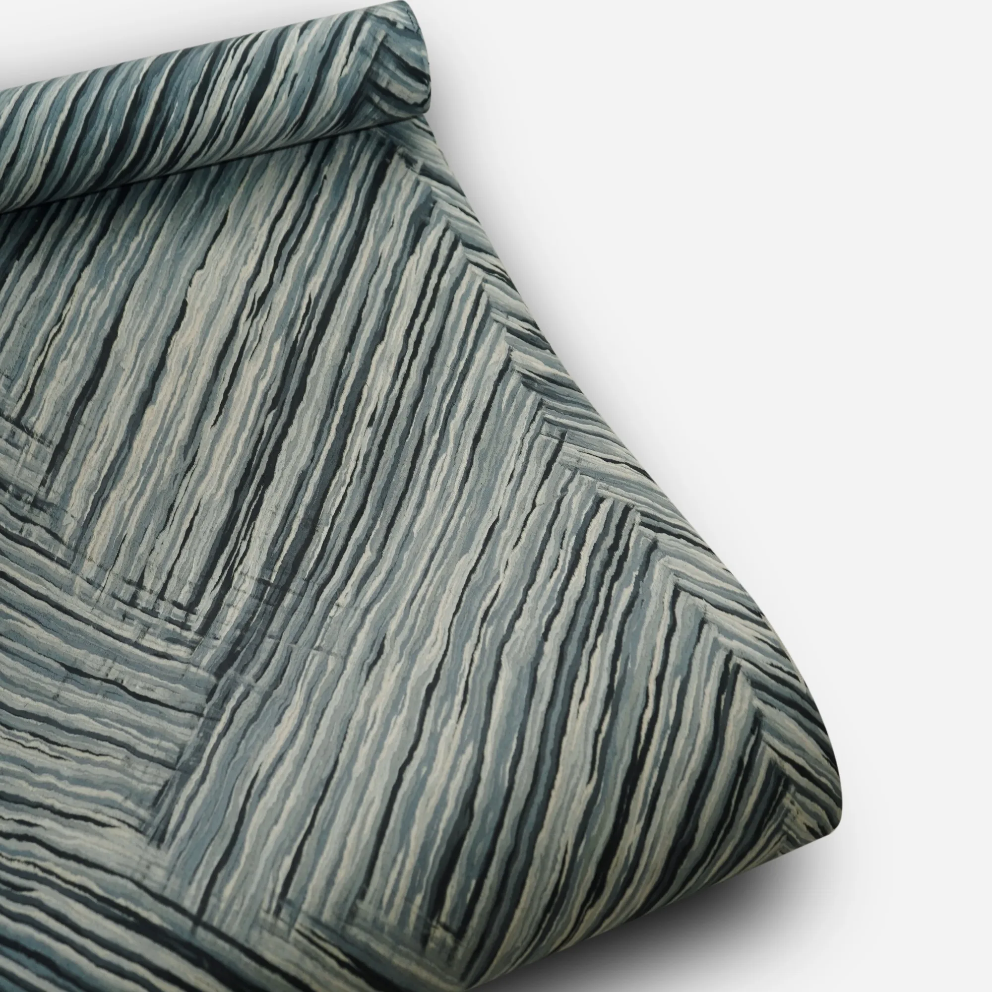 58x250cm Blue Chevron Engineered Wood Veneer, Reconstituted Fleece Backed Composite Wood Veneer Sheet for Furniture Renovation