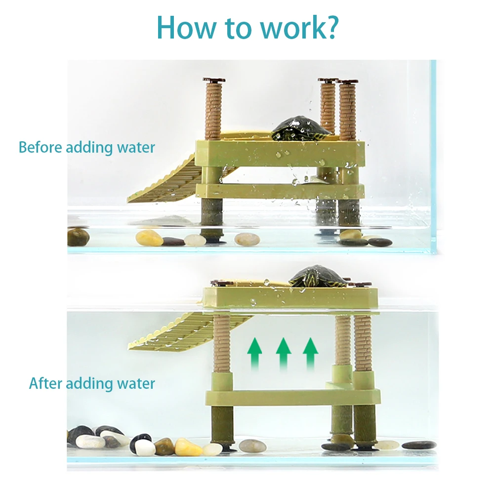 Turtle Basking Platform Terrapin Dock Brazilian Water Turtle Floating Island Reptile Ramp Platform Aquarium Decor Lying platform