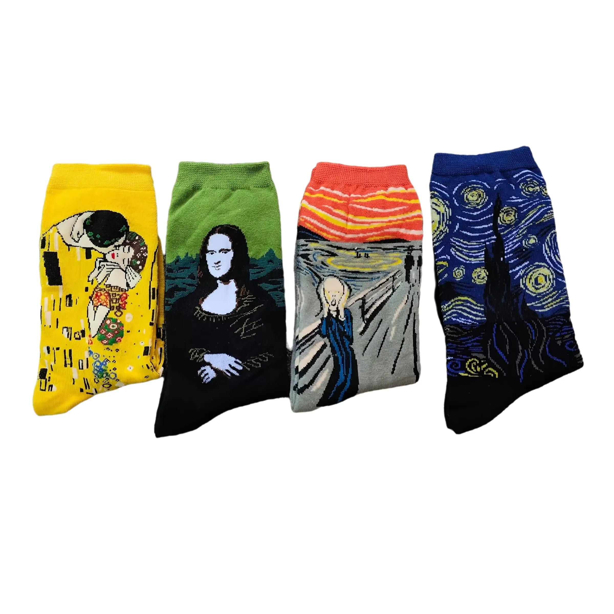 4pairs World Famous Painting Print Socks Collection