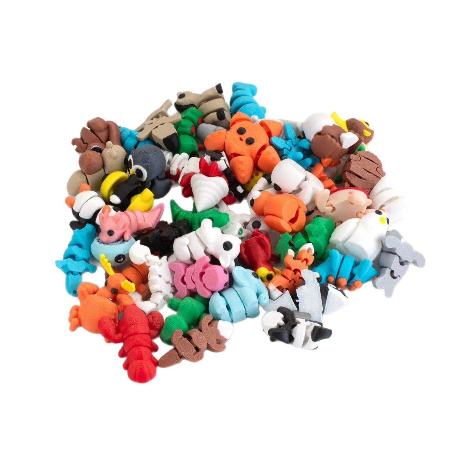 60Pcs Random 3D Printed Animals,Gifts for Kids Graduation Rewards,Easter Egg Stuffers,Christmas Birthday Gifts