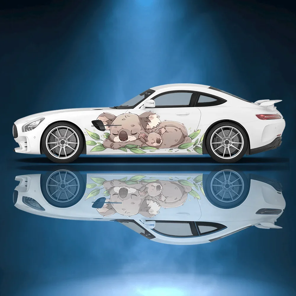 

Warm Koala Family Branch Car Decals Full Body Floral Decoration Covering Scratches Protect Car Decals Waterproof Car Vinyl Wraps