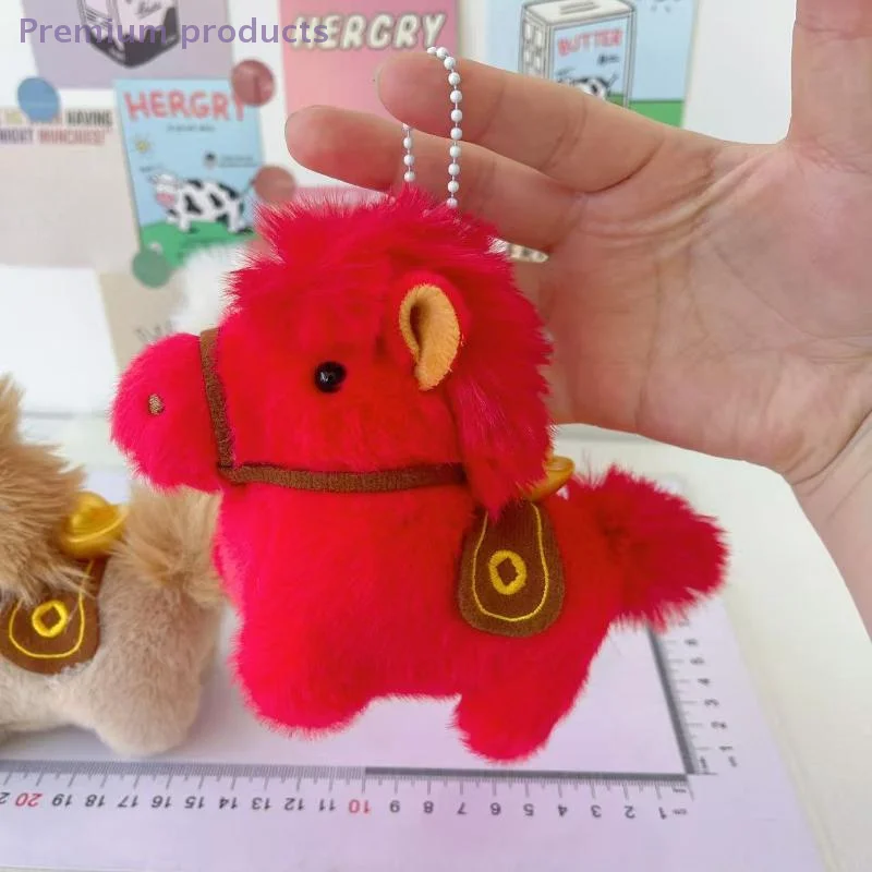 1개입 새해 장식 여성용 패션 액세서리 플러시 말 열쇠고리 가방 자동차 펜던트 보석 가방 및 선물