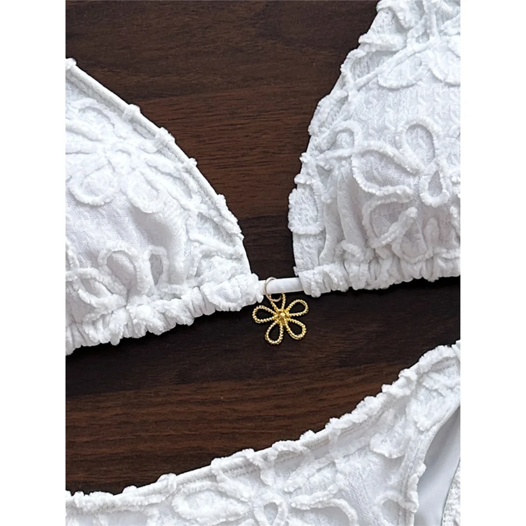 2026 Blumenmuster Neckholder-Bikini Damen-Badeanzug Zweiteiliger Bikini-Set Brasilianischer Badeanzug Badebekleidung V8270 – Detail 19