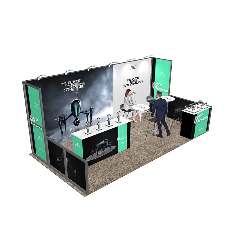 Cabine d'exposition commerciale en aluminium de luxe de Chine d'assemblage facile modulaire extensible 10x20