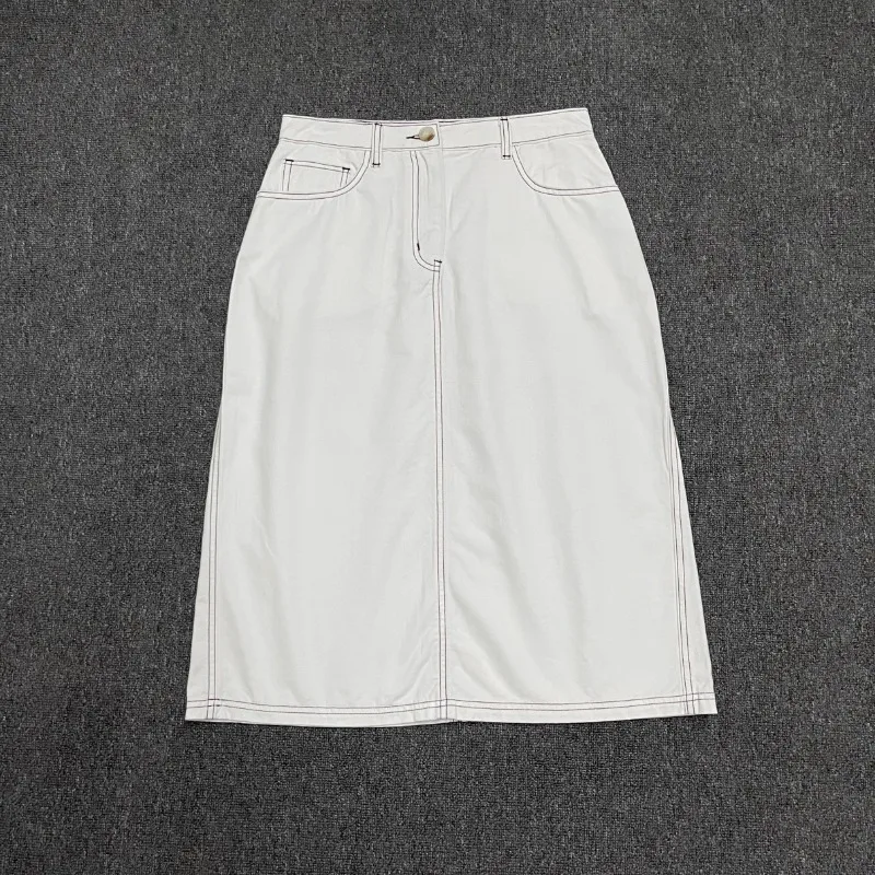 Nouveau Printemps et été décontracté polyvalent taille haute a-ligne jupe jupe en jean pour les femmes