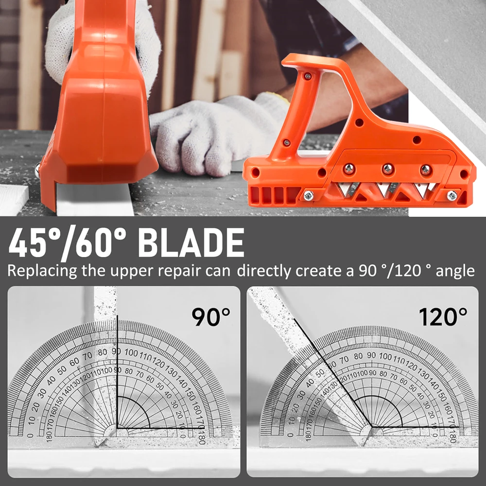 Cortador rápido de placas de yeso, herramienta de mano, recortadora de carpintería, Chaflán de borde de paneles de yeso plano, 45 °/60 °