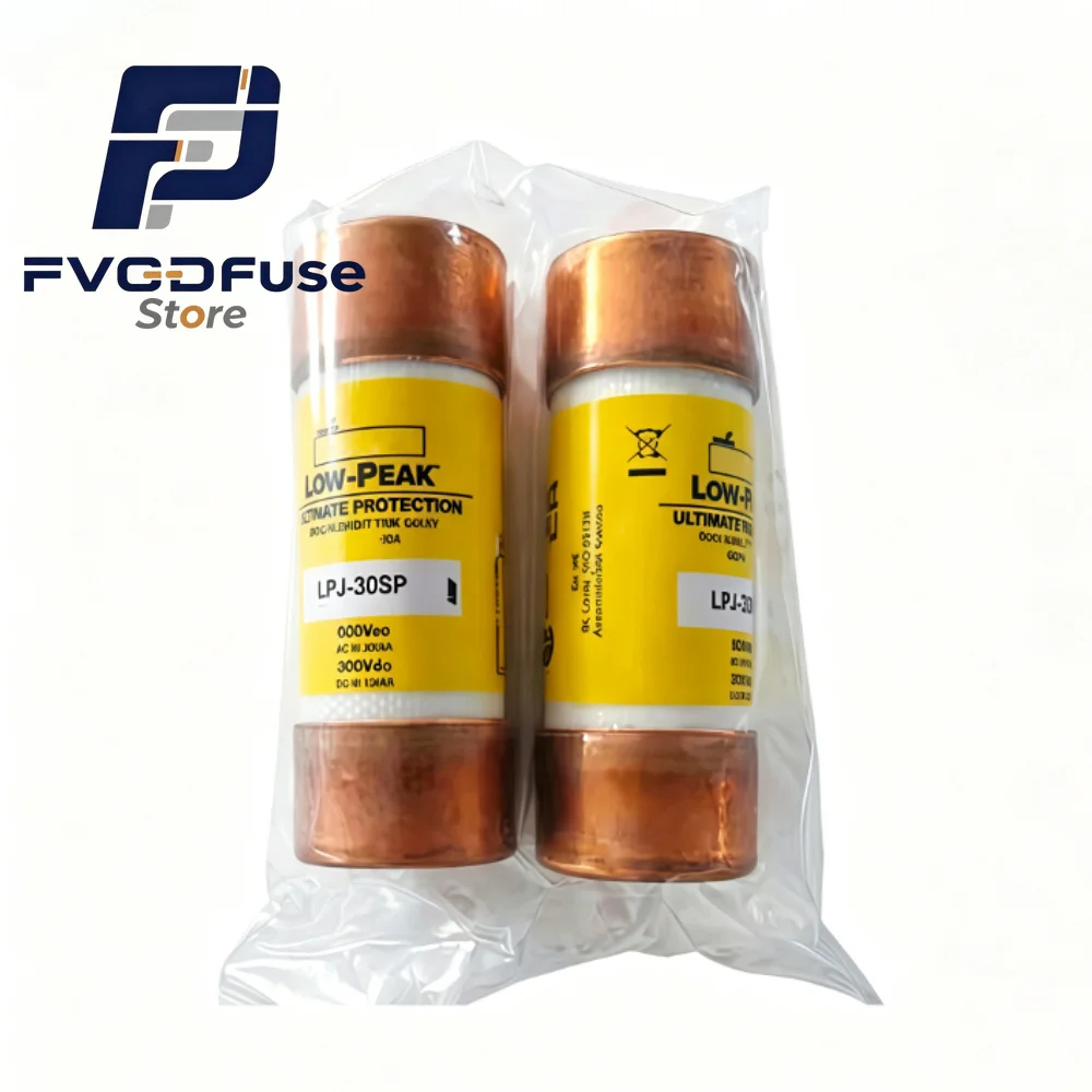 10Pcs LPJ30SP 30A 600VAC 300VDC Class J Time Delay Fuse, Dual-Element Current Limiting Low-Peak Industrial Circuit Protection