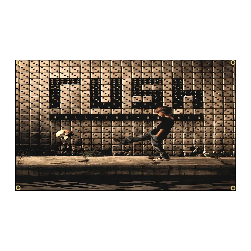Band-r-Rushs Heavy Rock Band Flag Polyester Printed Banner for Garage Wall Art Out Door Decoration