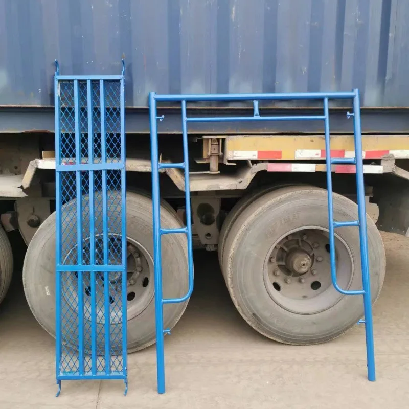 إطار سقالة متنقل من الفولاذ بتصميم صناعي مع عجلات مجلفنة لبناء المباني