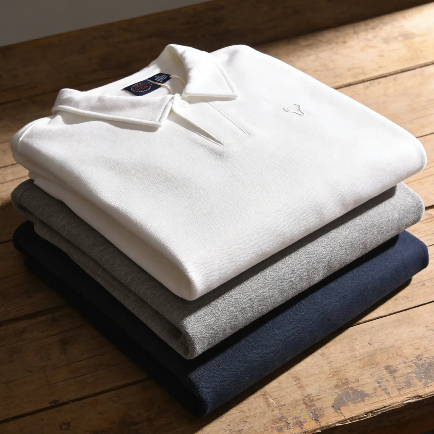 Summer New American Retro Knitted Solid Color Pearl Cotton Polo Shirts Men's Fashion Washed Short Sleeve Lapel Casual T-shirt