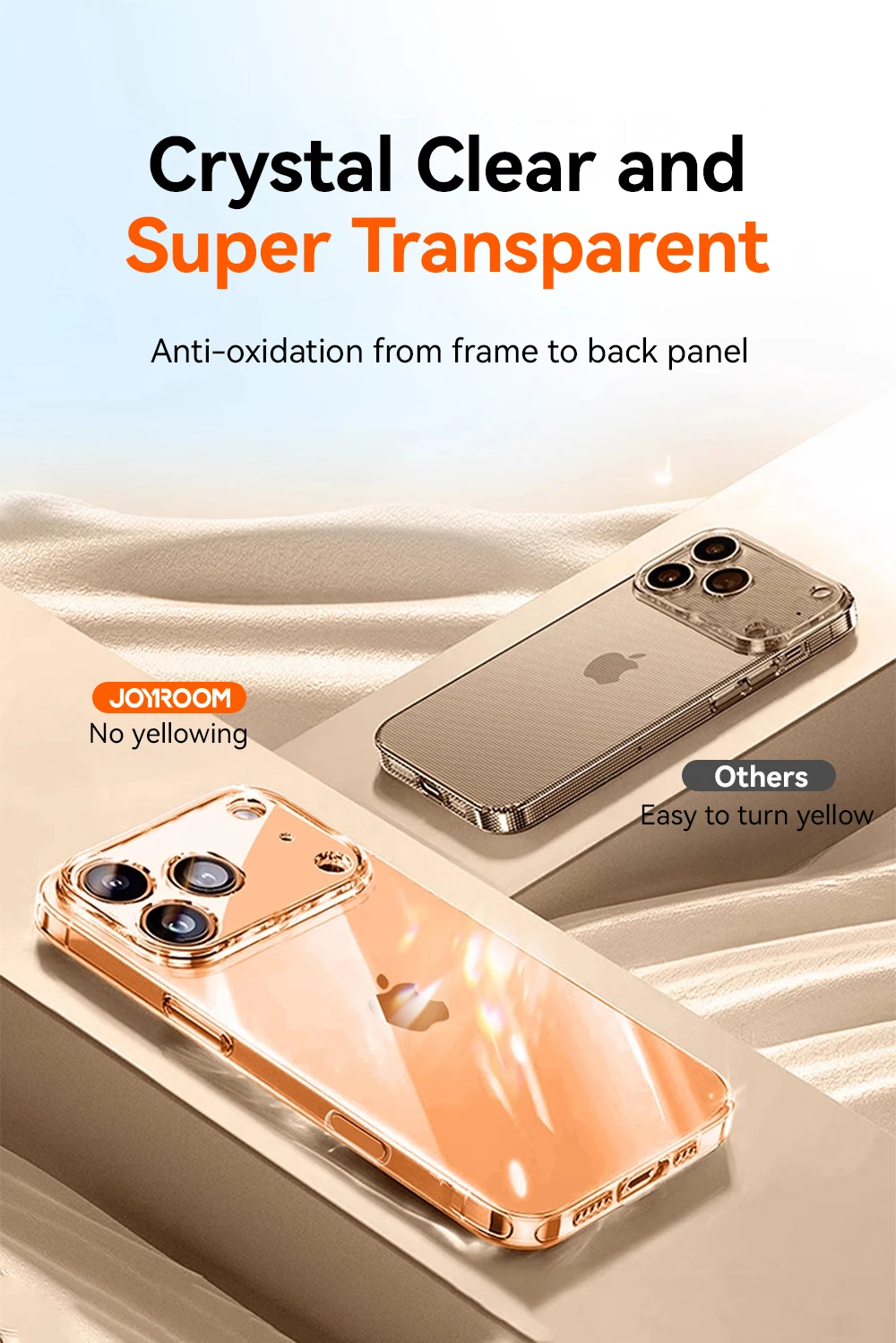 Joyroom für iPhone 18 17 16 Pro Max Hülle mit Linsenschutz, Anti-Gelb-Hülle für iPhone 18 17 Pro Max, transparente stoßfeste Abdeckung – Detail 5