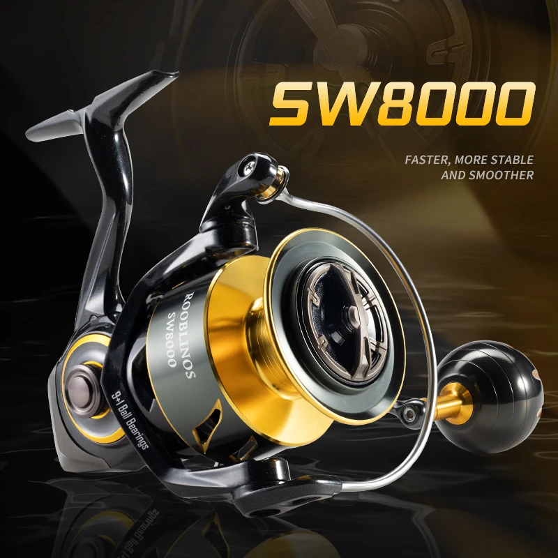 Rooblinos SW Spinning Reel Ultralight Carbon Fiber Surf Reel 18kg Max Drag Saltwater Freshwater Fishing Wheel Tackle Reels