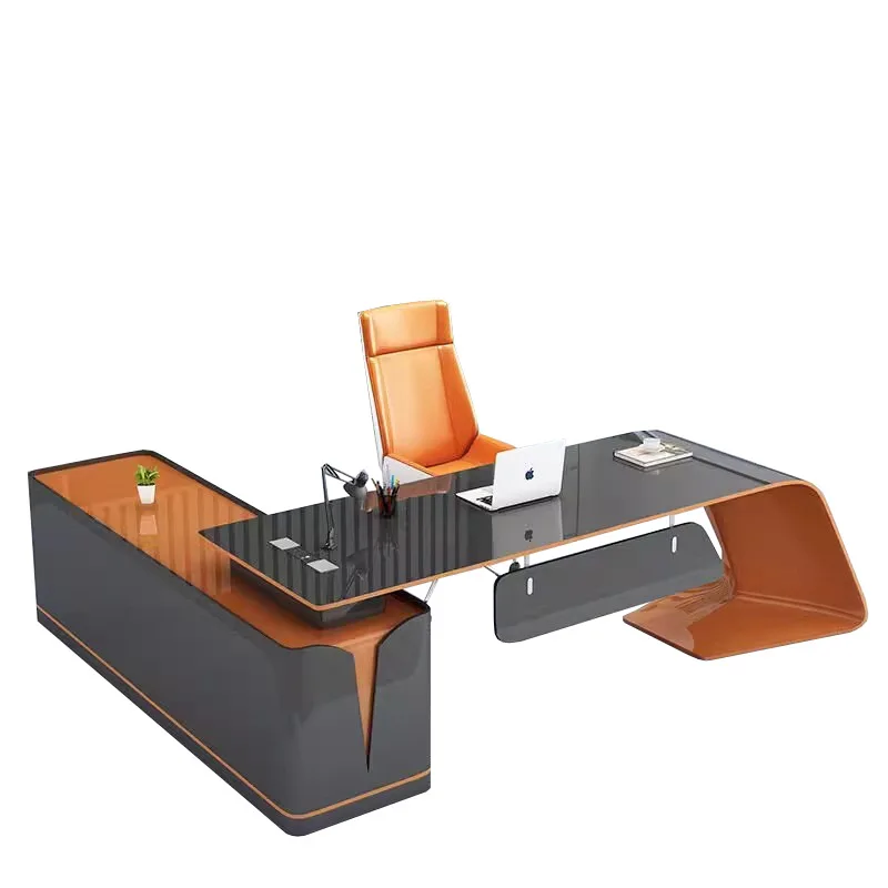 

2025 new model to the technology-sensitive paint simple and modern boss fashion manager president light luxury creative desk