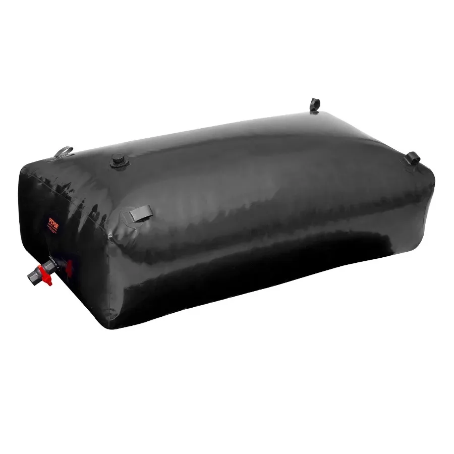 

Portable Water Storage Bladder 264 Gal PVC Collapsible Water Tank Black
