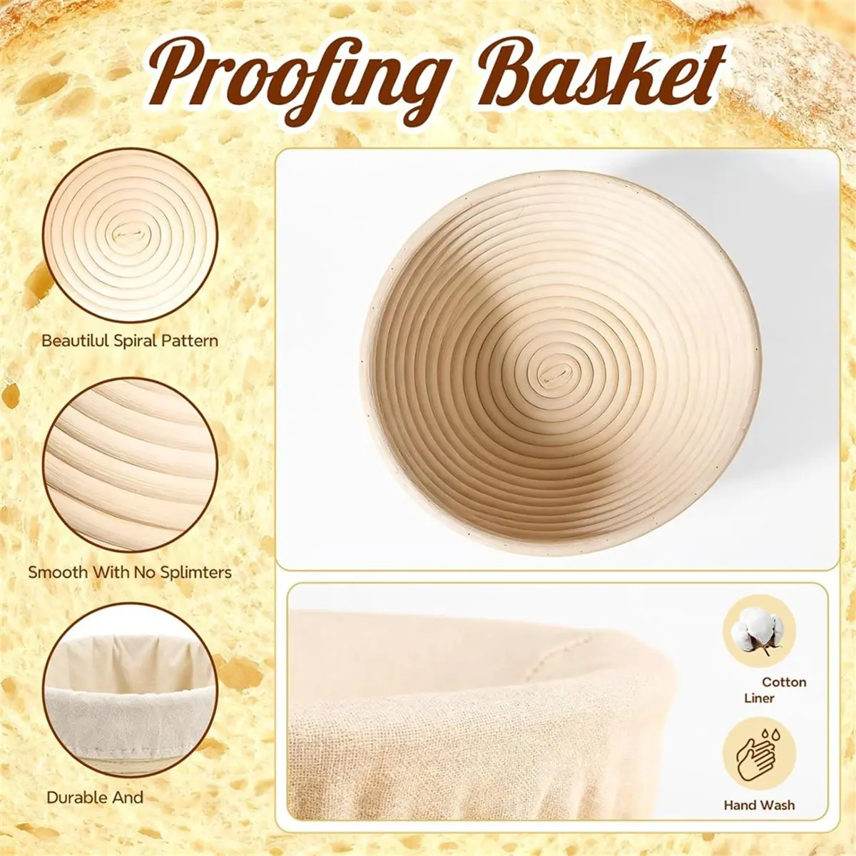 Sourdough Kit, Sourdough Bread Baking Supplies, Round & Oval Banneton Bread Proofing Basket, Bread Sling