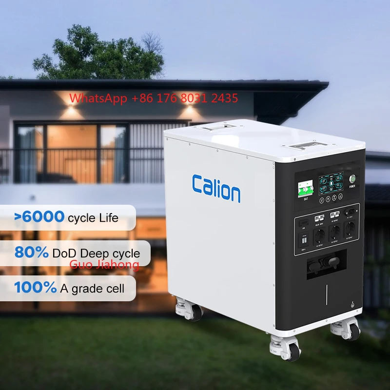 

Calion All-In-One 6600W Solar Generator Lithium Battery MPPT Controller Pure Sine Wave Inverter Home Outdoor Supply RV Port