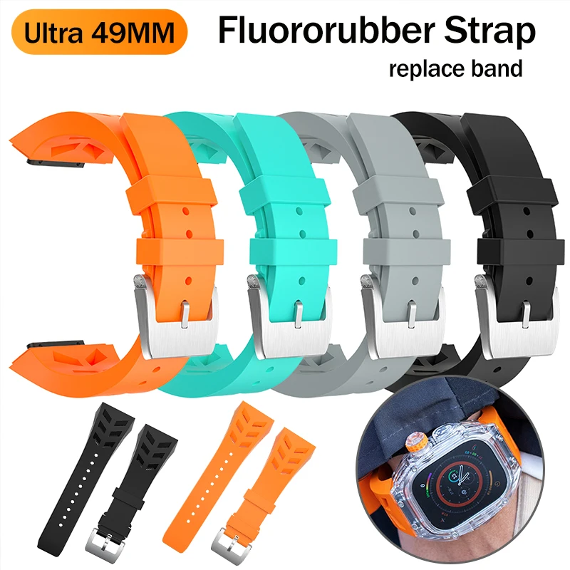 

Only Fluororubber Strap, Only Compatible with Our Transparent Case for Apple Watch Ultra 49Mm Series, Can Not Be Alone Work