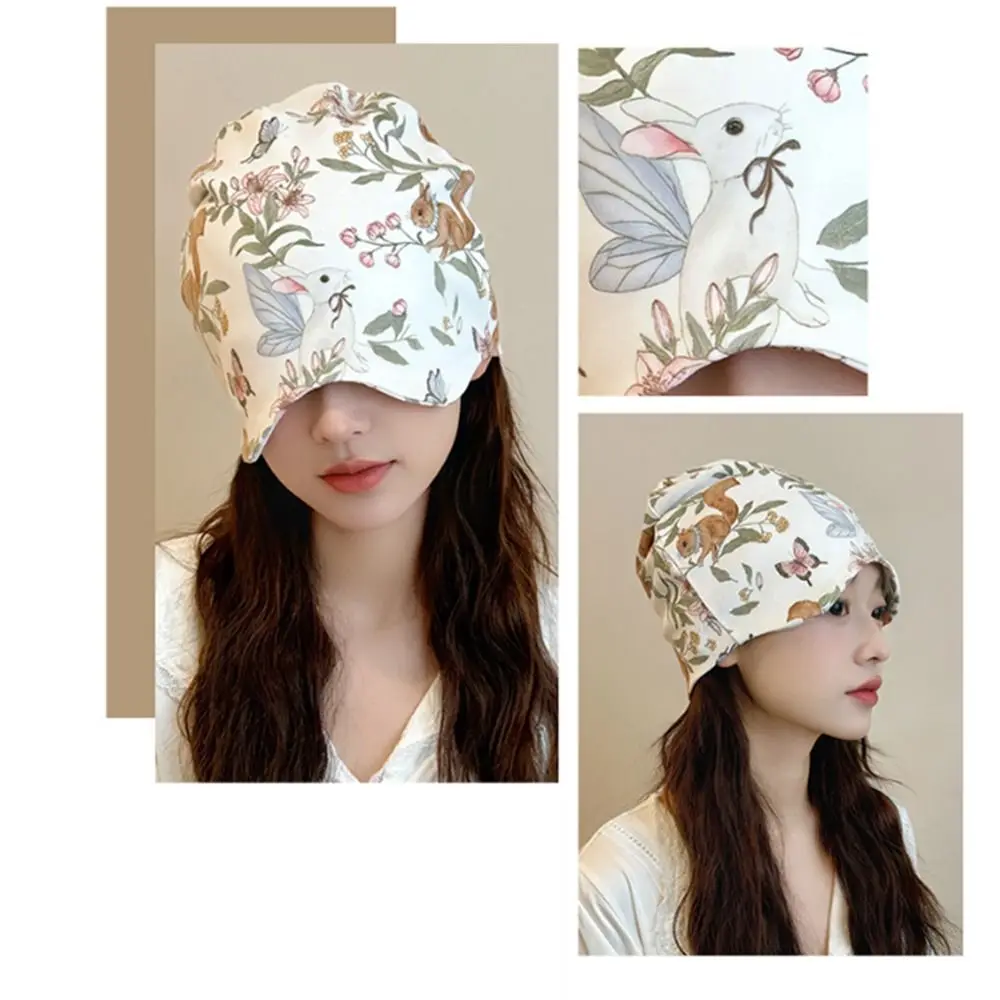 Breathable Postpartum Confinement Hat 2in1 Eye Mask Maternal Headscarf Soft Windproof Women's Sleep Cap Housework Cooking