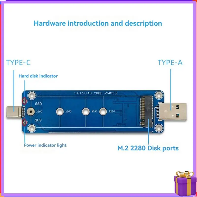 Advanced M2 SSD Adapter Nvme Enclosure M.2 To USB3.2 Case For NVME PCIE M Key SSD NVME To USB3.0/TYPE-C Converter