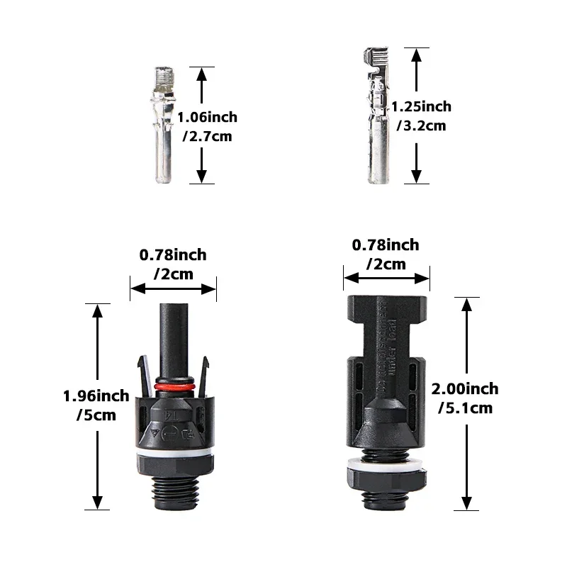 10/20/40/100PCS Solar PV Connectors for Solar Panel Mount and Inverter Panel Solar connector solar  coupler IP67 DC1000V