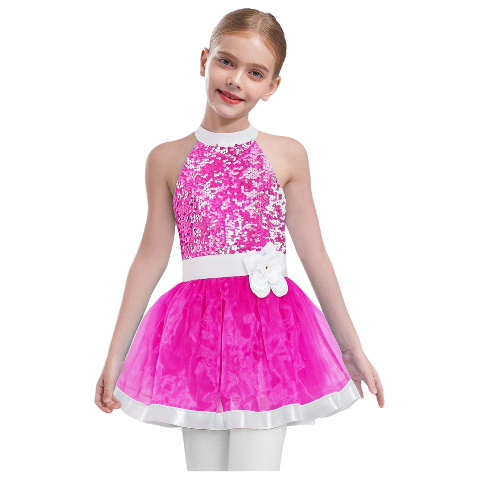 

Sparkling Ballet Tutu Dress for Girls with Built In Shorts and Layered Tulle Skirt Perfect for Dance Recitals and Performances