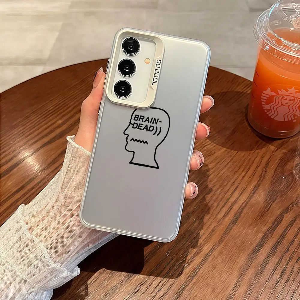 B-BRAIN DEAD Phone Case For Samsung Galaxy S25 S24 S23 Ultra S22 Plus S20 A55 Shockproof Shell Protection Back Cover IMD