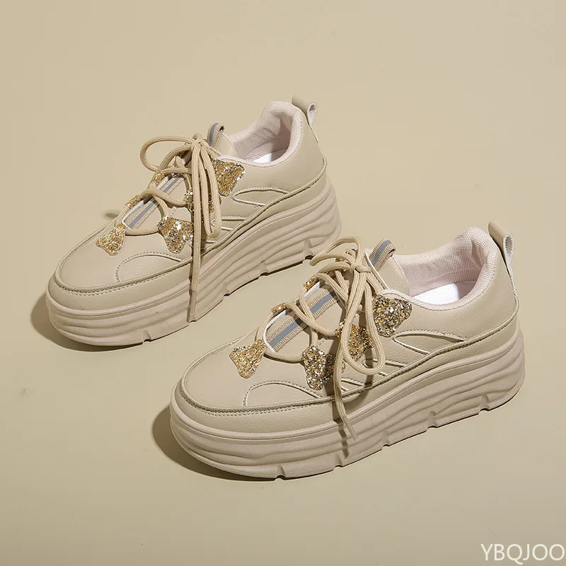 Spring Autumn New Casual Comfortable Women's Shoes Versatile Interior Height Boosting sneakers Fashionable Simple Women's Shoes