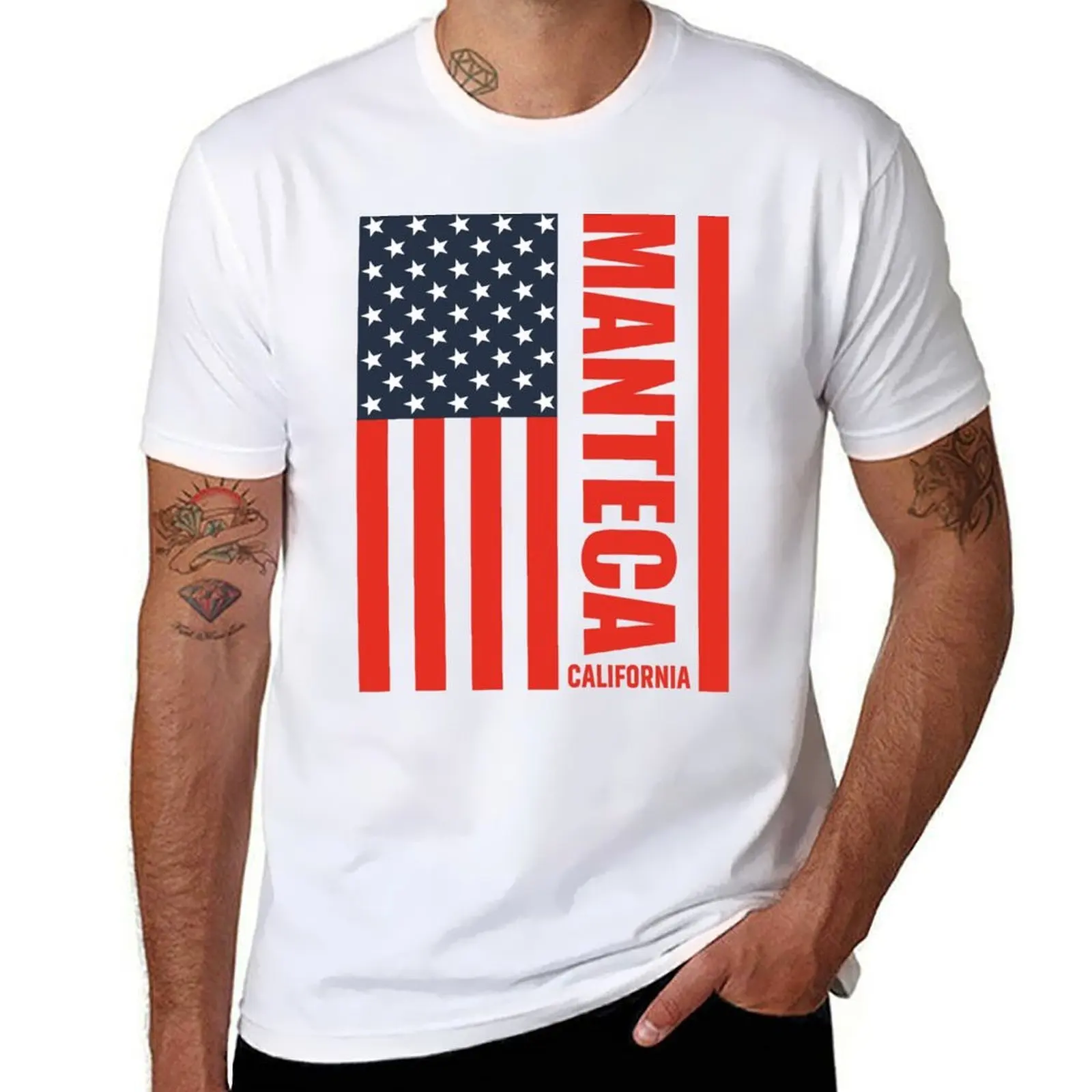

Manteca California 4th of July Independence day T-Shirt t shirt man plain cotton t shirts high quality T-Shirt