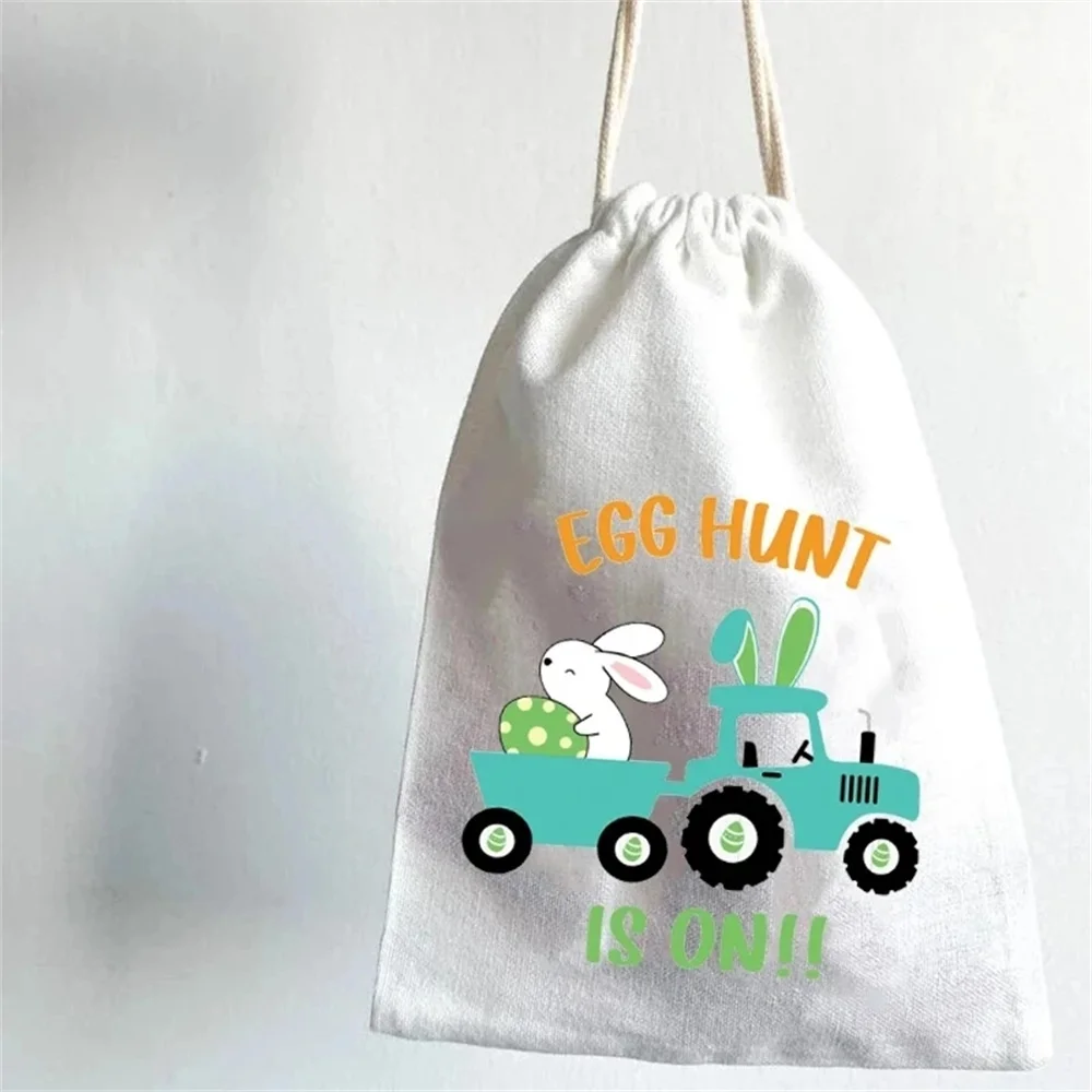 20pcs Eggs-cavator Tractor Bunny gift bags kid boy girl Egg Hunt Basket Bucket farm rustic country happy Easter Party decoration