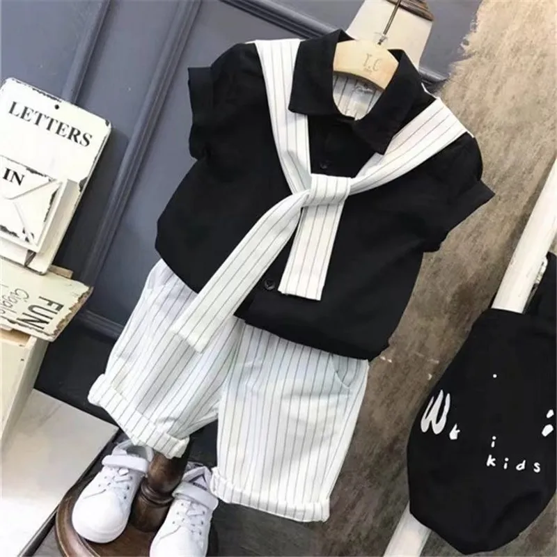 New Boy 2 pcs Clothing Set   Kids Clothes Suits Children Clothes Sets Baby Outfits Summer 24-031