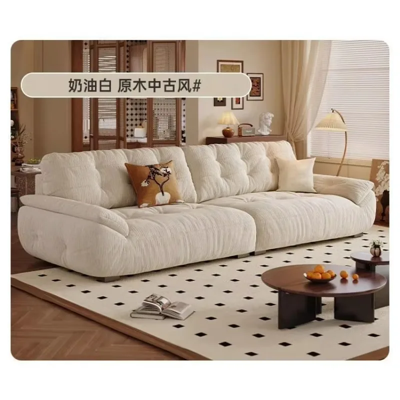 AA  Fabric: chenille cotton, linen, cloud cream, simple and multi-functional, charging inline sofa