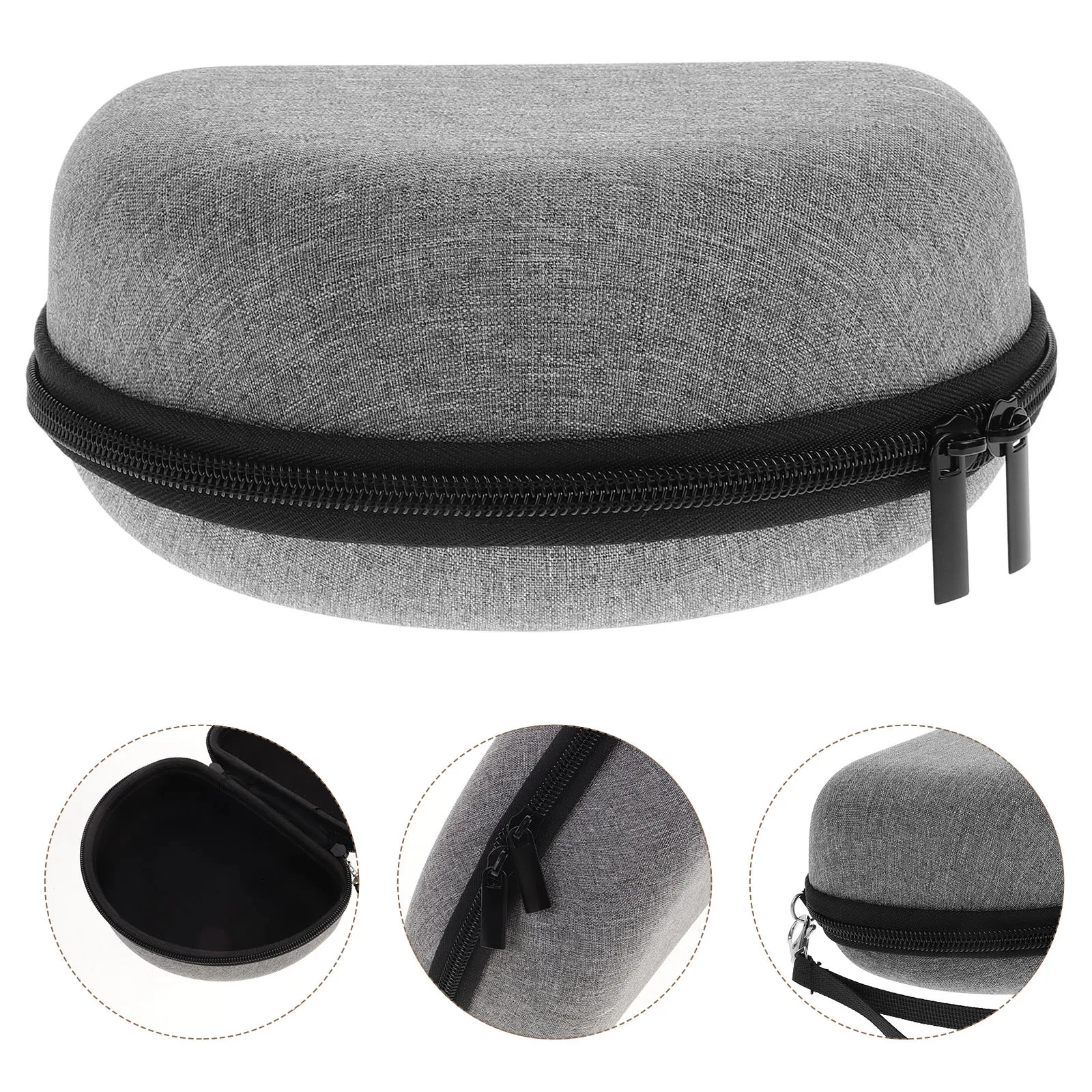 

Hard Shell Travel Case Full Face Mask Protection Dark Gray Exterior Black Interior Lightweight Compact Portable