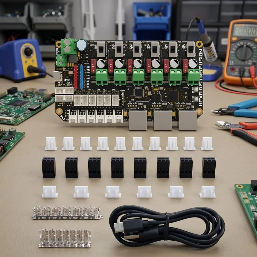 For FYSETC Expansion Hub for 3D Printers with 6 Independent DC Power Channels 25A Total Output and Heat Guidance