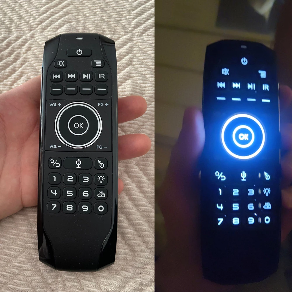 G7v g7r pro 2.4g teclado inglês russo sem fio backlit controle remoto com voz giroscópio mouse ar para caixa de tv inteligente