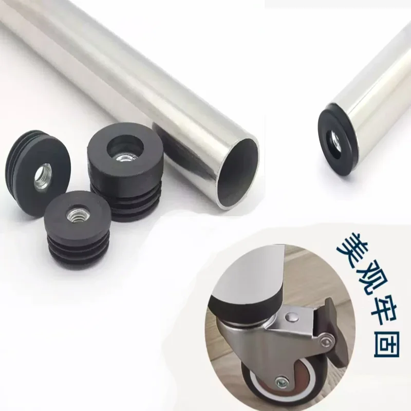 

8 PCS Black Round Plastic Blanking End Cap Tube Pipe Inserts Plug Bung Insert Stopper For Chair Leg Pipe tapon tubo