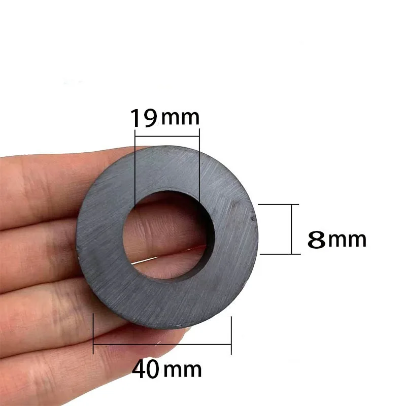 Ferrite ring magnet 40mm*8mm-19mm black ceramic permanent magnet, suitable for horn, motor DIY industry, etc
