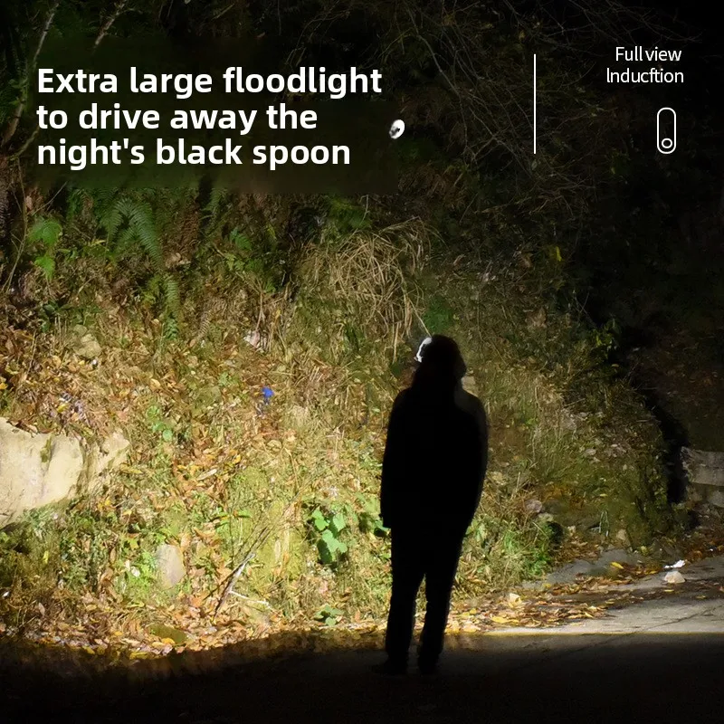 Motion Sensor Headlamp Super Bright Rechargeable Long Battery Life Night Fishing New Head Mounted Flashlight Lithium